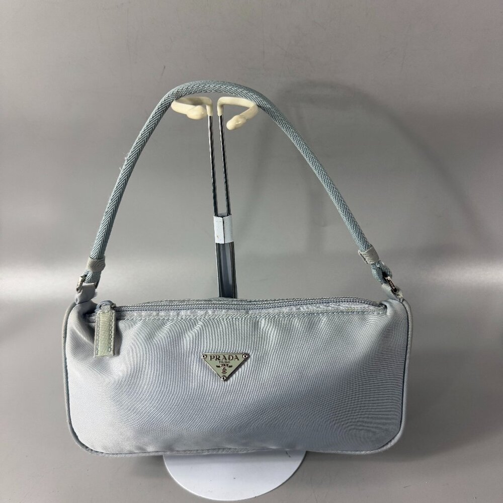 Authentic Prada Pochette Shouler Bag Tessuto Small